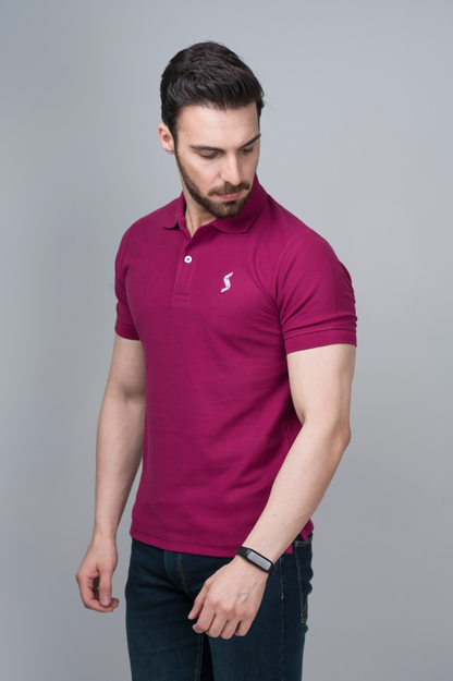 Side view of Men’s Vivacious Classic Polo, showcasing the fit and stylish short sleeves.