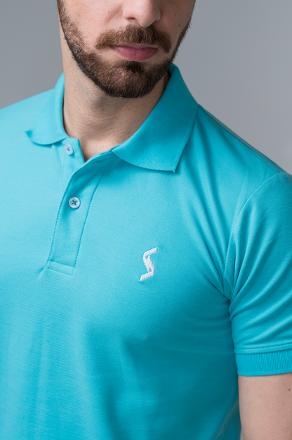 Close-up of Capri Classic Polo material, highlighting soft and breathable fabric for summer comfort.