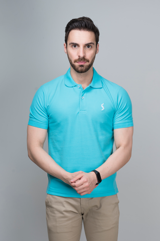 Men’s Capri Classic Polo front view, featuring sleek spread collar and short sleeves for a cool aesthetic.